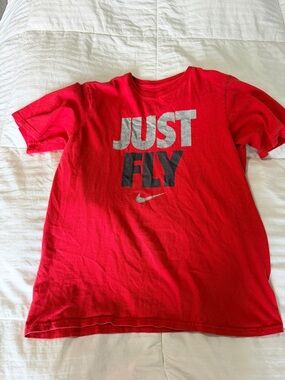 Nike Kids Red 'Just Fly' Graphic Tee